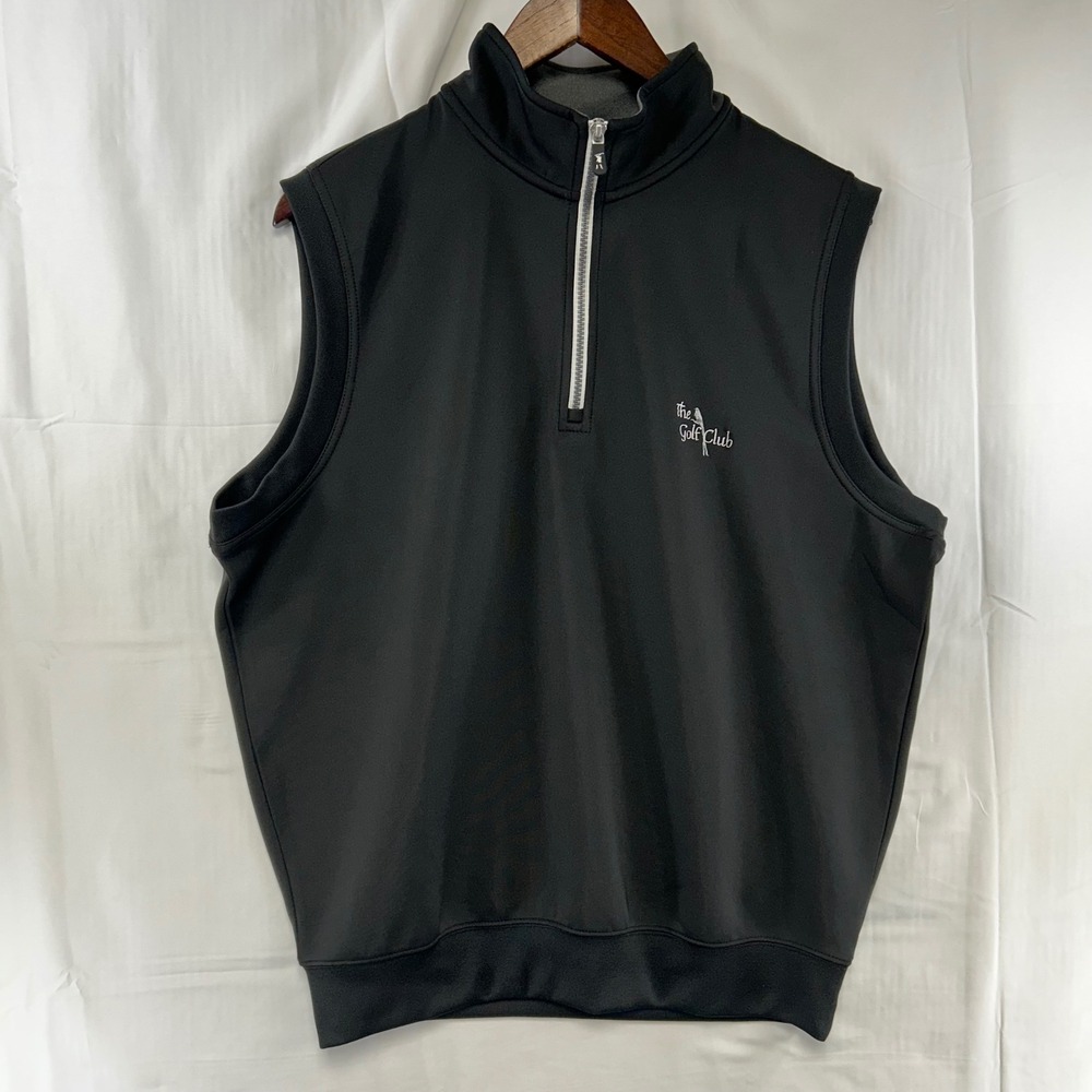 F&G Tech Vest Mens Medium Black The Golf Club 1/4 Zip Pullover